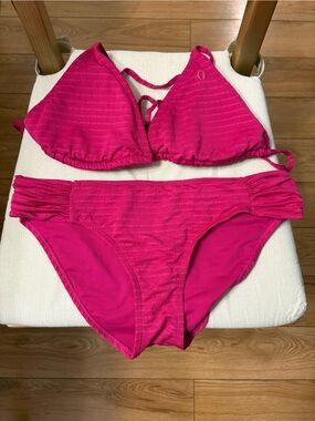 Roxy Hot Pink Two-Piece Bikini Set